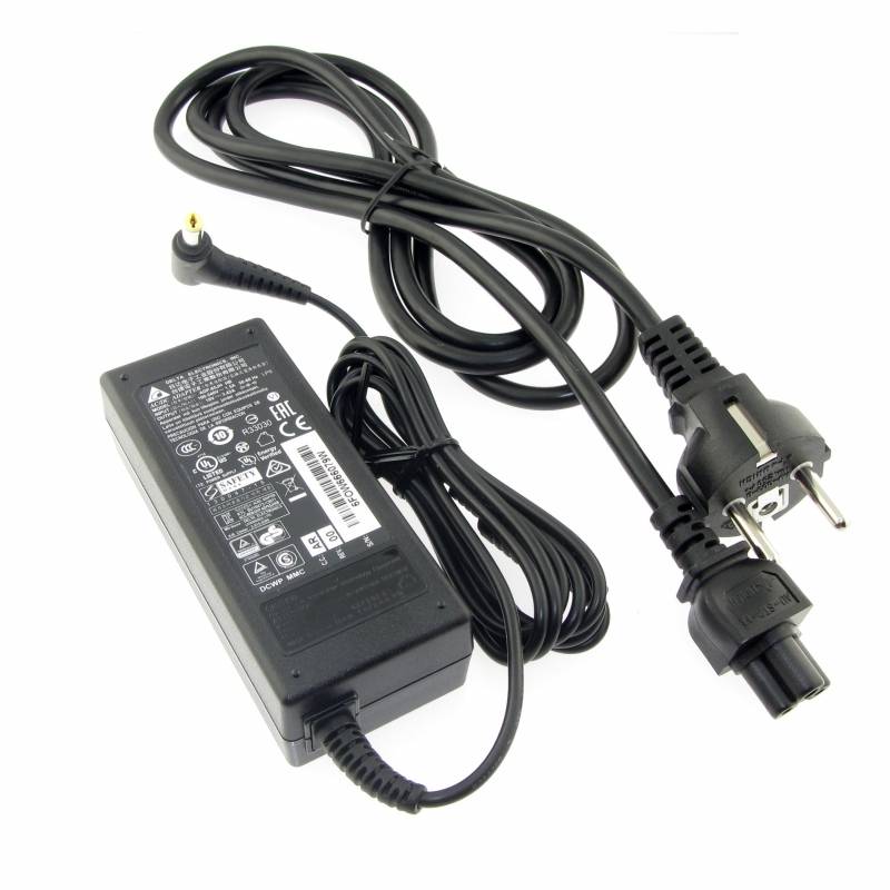 Acer AC Adaptor 65 W - Stromversorgung (100 - 240 V, 50/60 Hz, 65 W, Innenraum, Notebook, Schwarz)