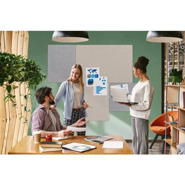Akustik-Pinboard Board-Up 75x100cm quiet grey