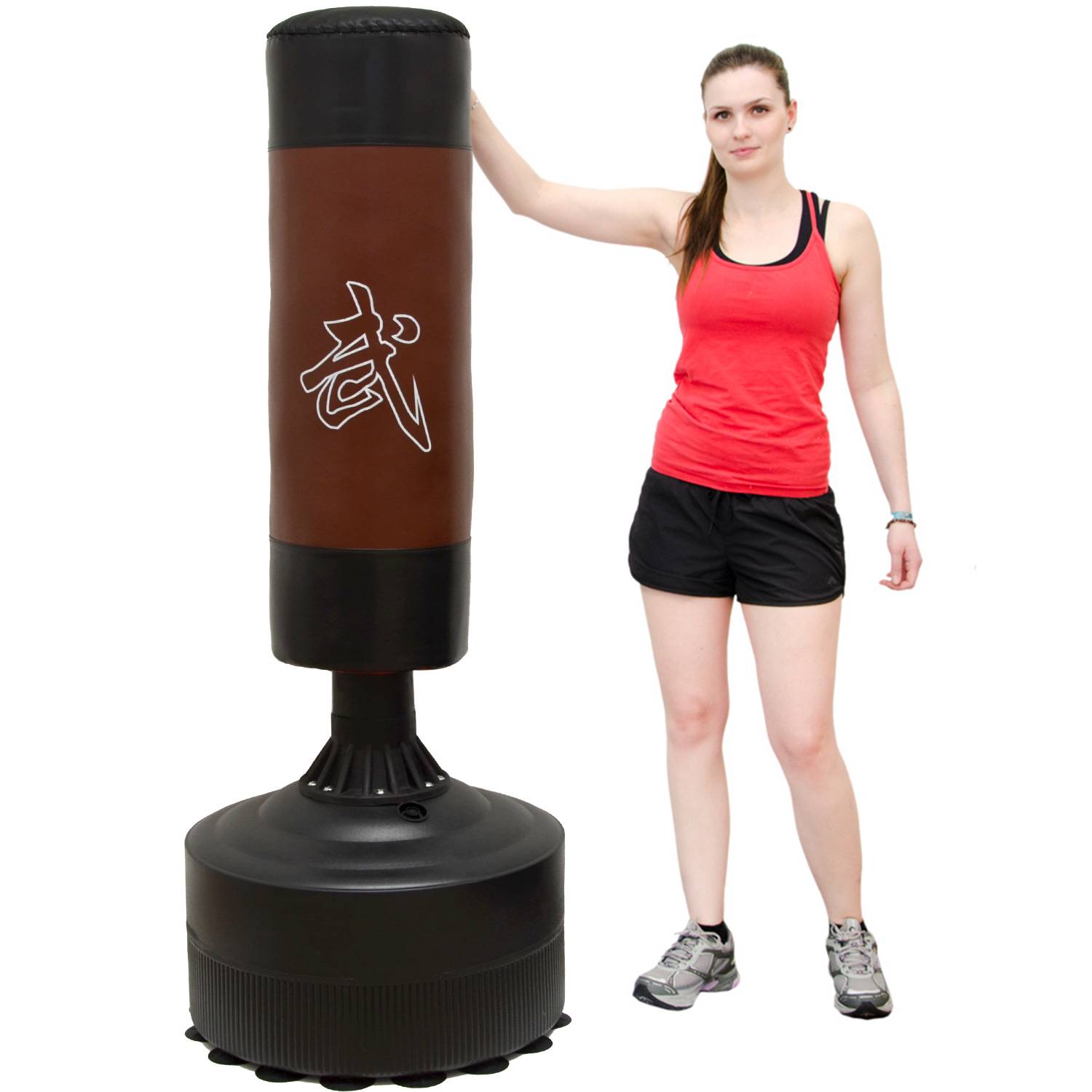 175cm Standboxsack Box Punching Bag Boxsack Stehend Boxständer Braun