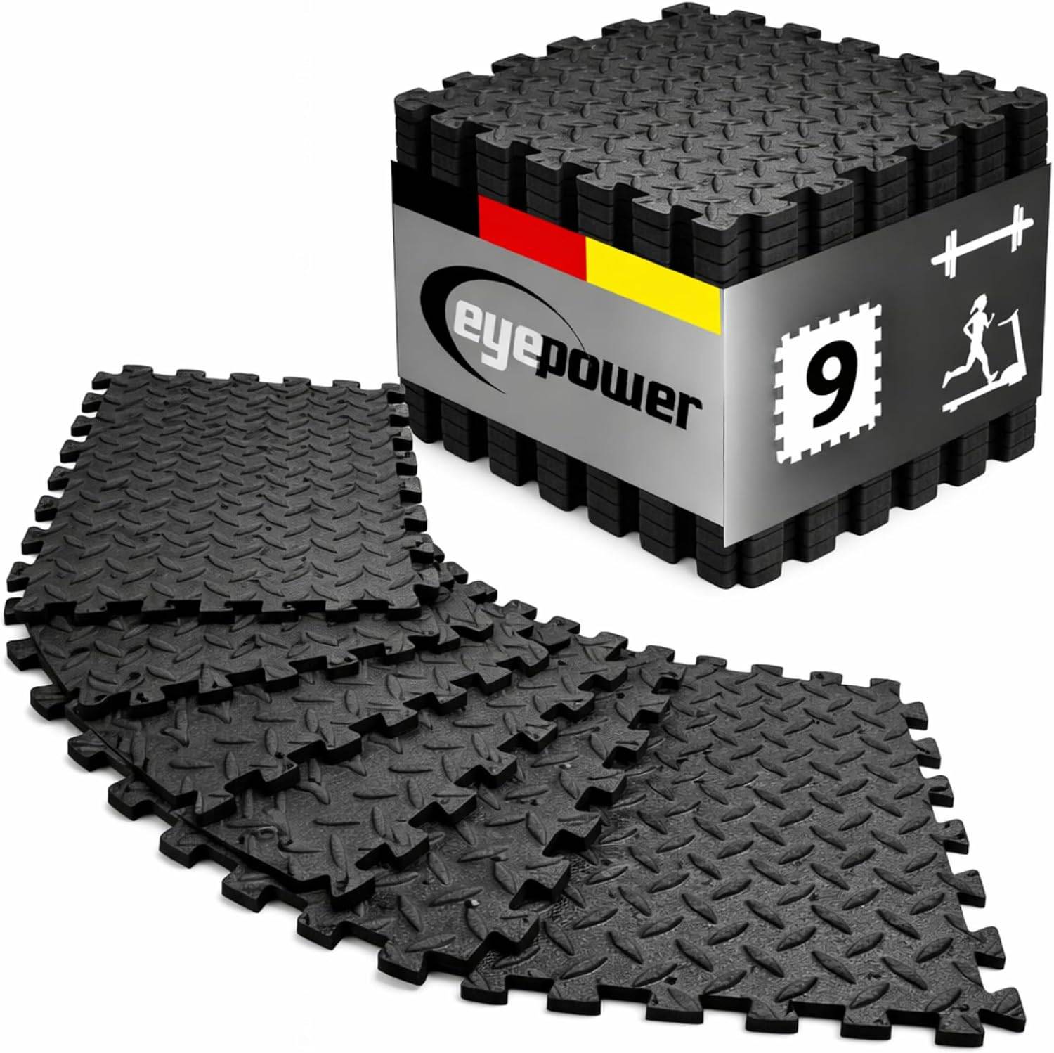 9 Bodenmatten 30x30x1cm - erweiterbare Trainingsmatte