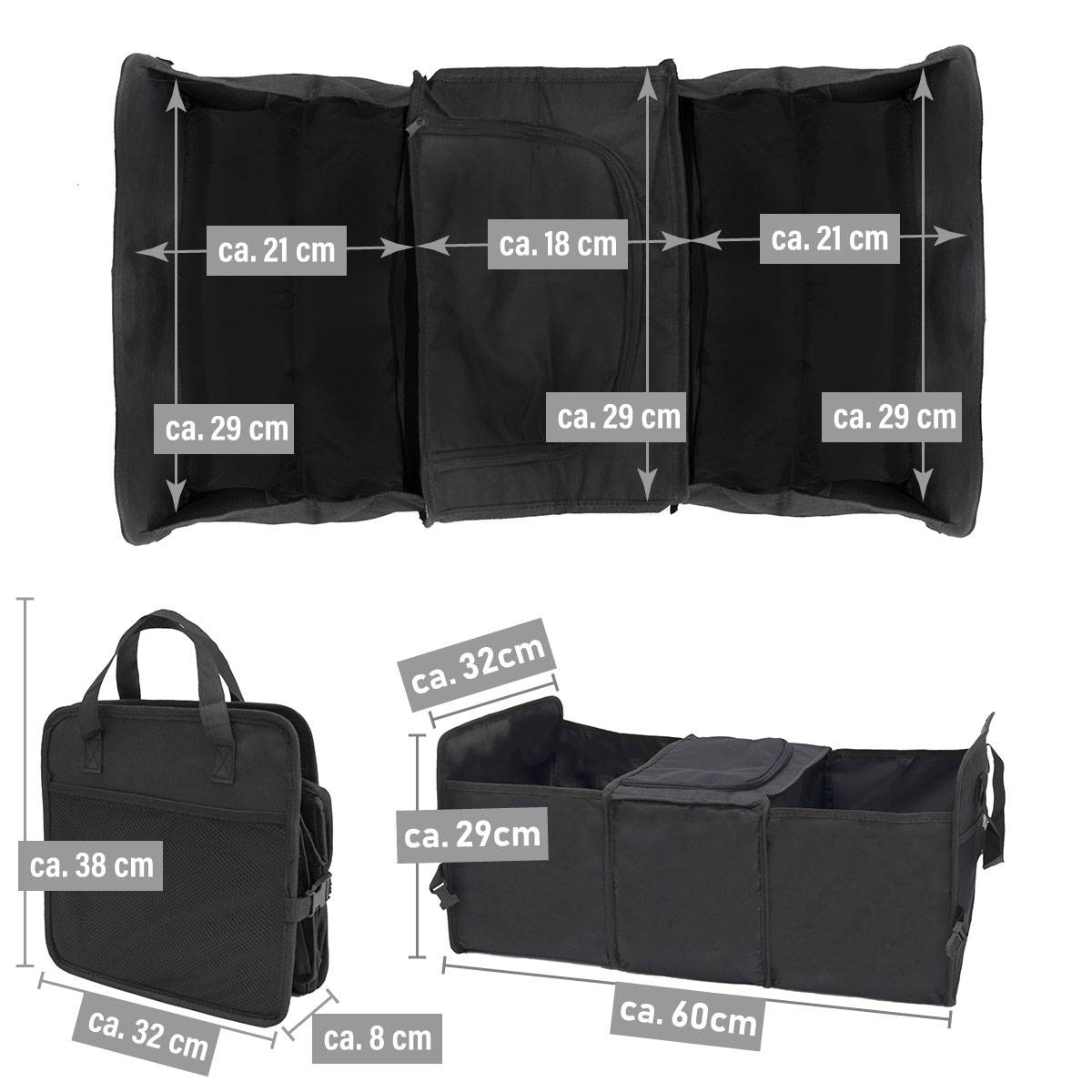 Kofferraumtasche Kühlfach 60x32x29 cm Auto Organizer Kühl-Tasche Faltbare Box