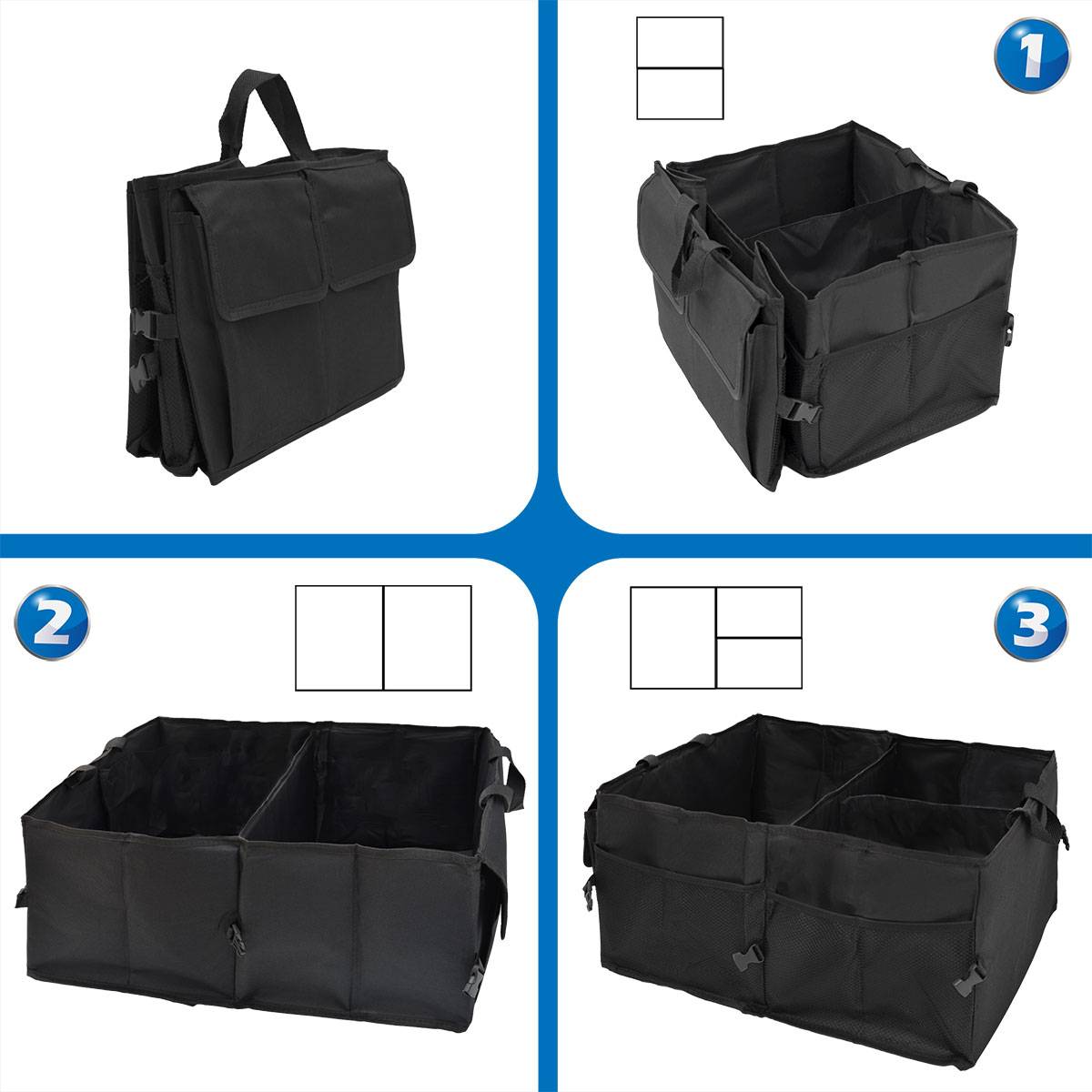 Kofferraumtasche Auto Organizer 56x40x24 cm Autozubehör Tasche Faltbare Box
