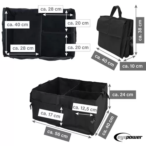 Kofferraumtasche Auto Organizer 56x40x24 cm Autozubehör Tasche Faltbare Box Kofferraumtasche Auto Organizer 56x40x24 cm Autozubehör Tasche Faltbare Box