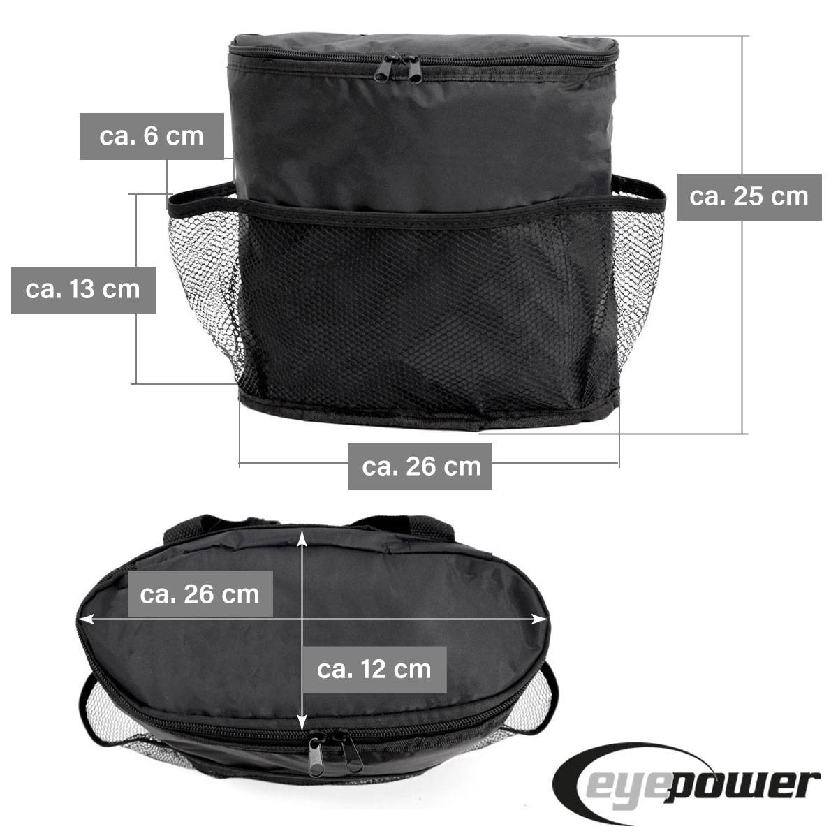 Auto Organizer Kühlfach 25x26x12 cm Rücksitz Kühltasche Autositz Tasche Schwarz