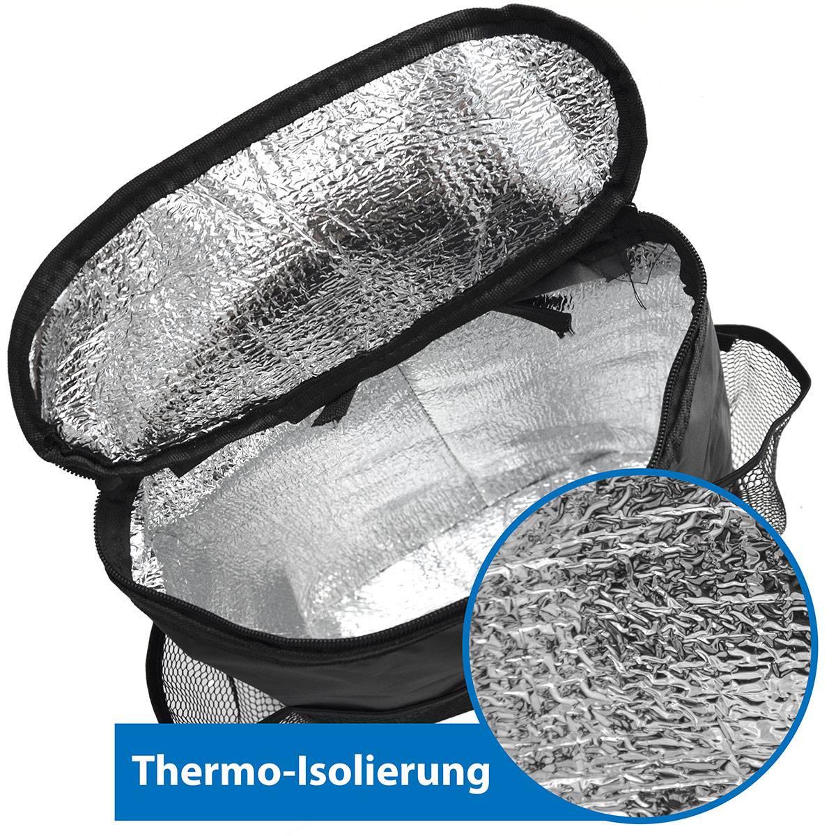 Auto Organizer Kühlfach 25x26x12 cm Rücksitz Kühltasche Autositz Tasche Schwarz