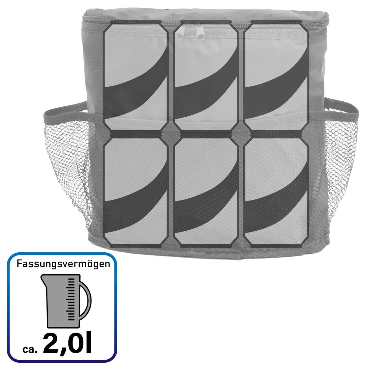 Auto Organizer Kühlfach 25x26x12 cm Rücksitz Kühltasche Autositz Tasche Schwarz