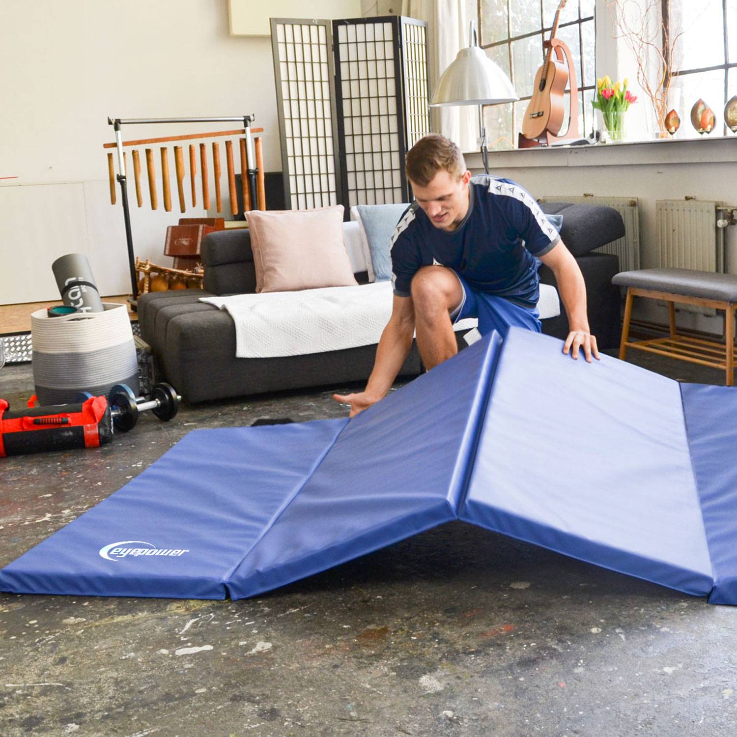 180x115 Klappbare Gymnastikmatte - 5cm dicke Turnmatte Kinder - Weichbodenmatte