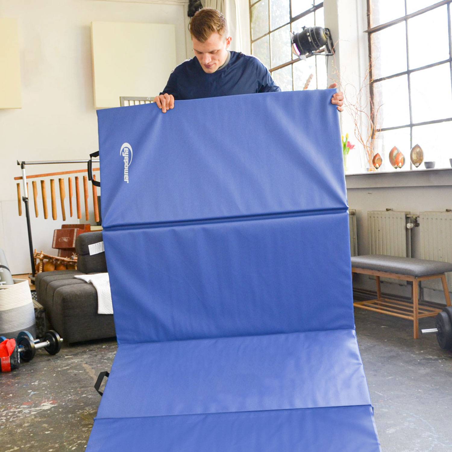 180x115 Klappbare Gymnastikmatte - 5cm dicke Turnmatte Kinder - Weichbodenmatte