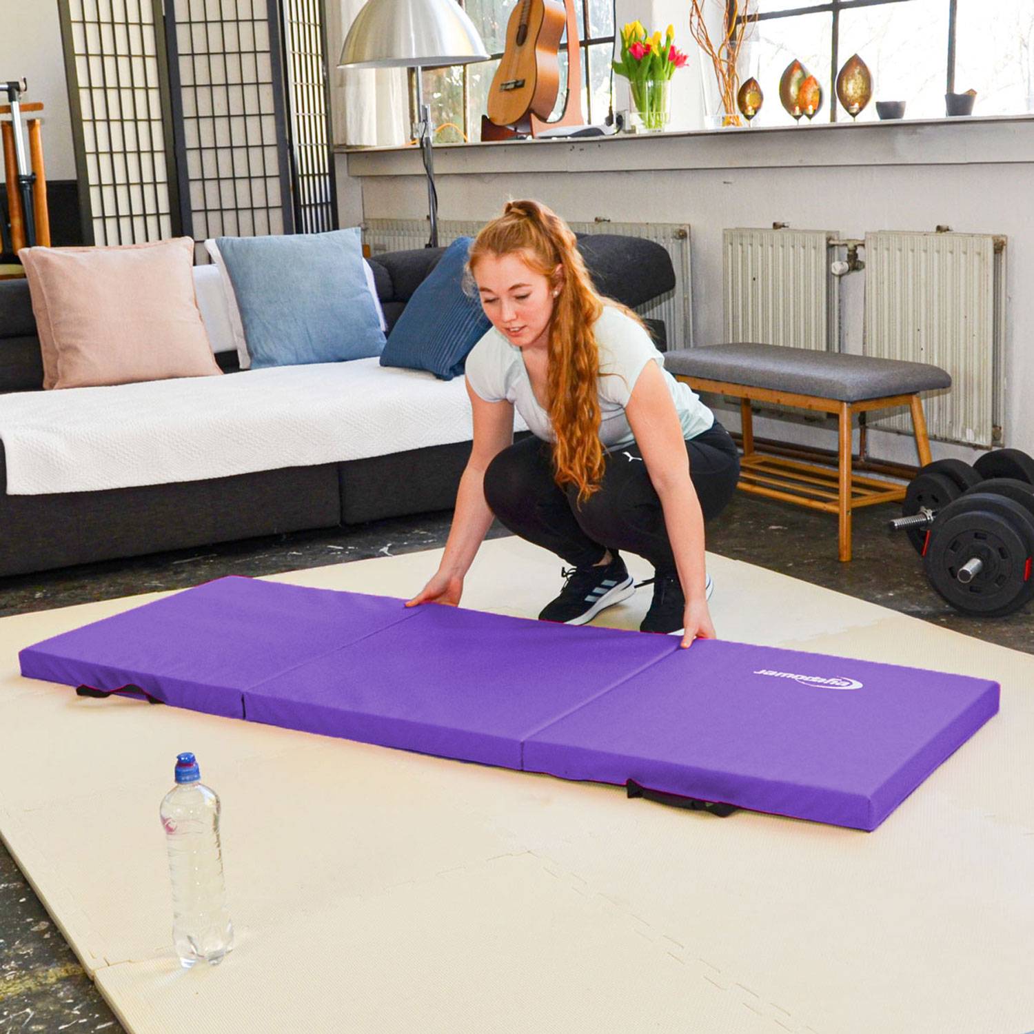 180x60 Klappbare Gymnastikmatte - 5cm dicke Turnmatte Kinder - Weichbodenmatte