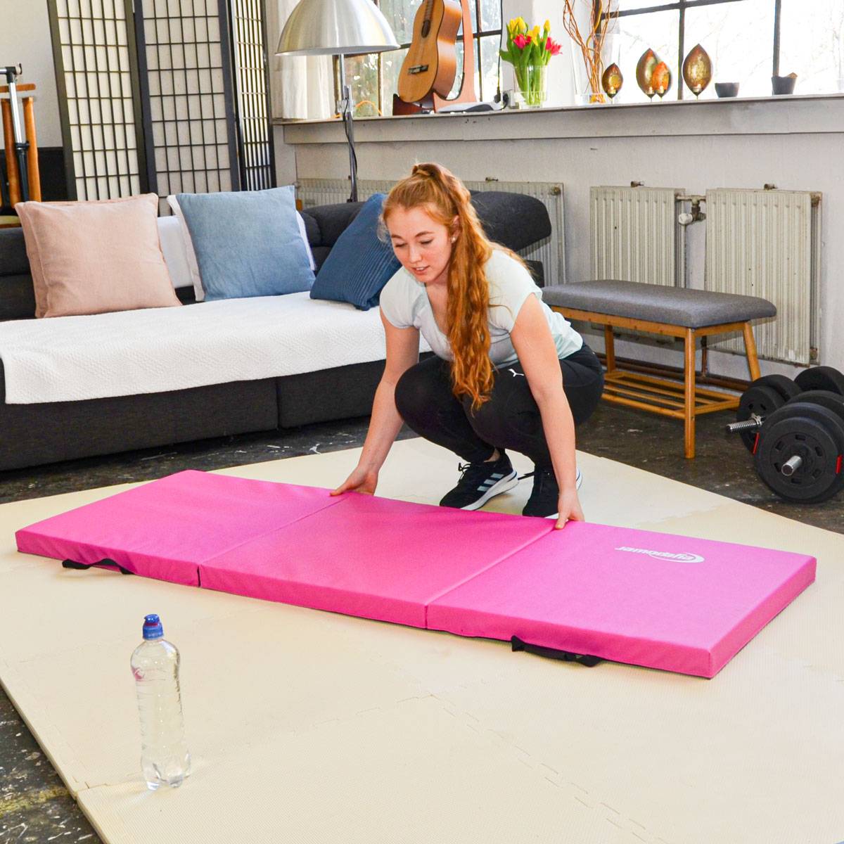 180x60 Klappbare Gymnastikmatte - 5cm dicke Turnmatte Kinder - Weichbodenmatte