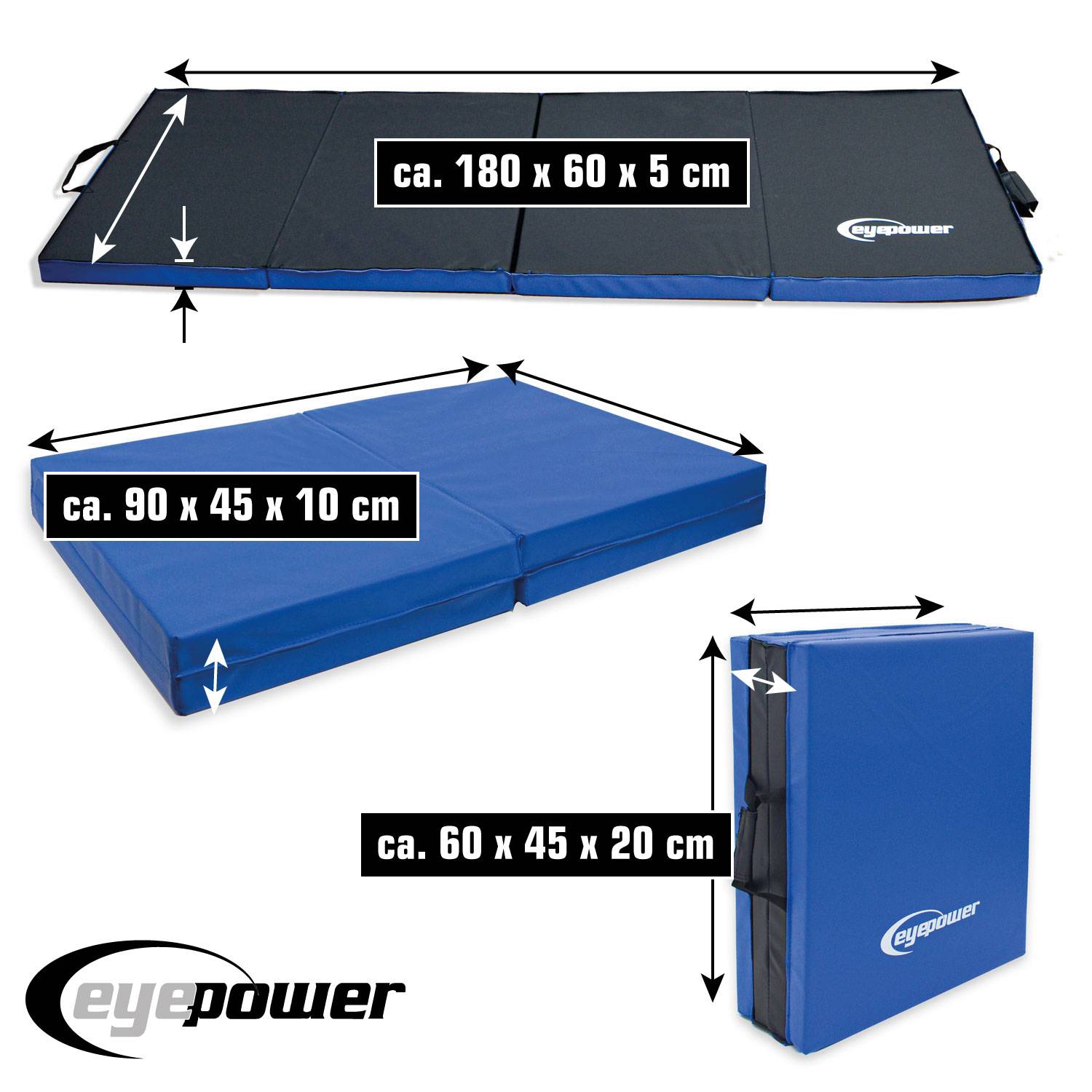 180x60 Klappbare Gymnastikmatte - 5cm dicke Turnmatte Kinder - Weichbodenmatte