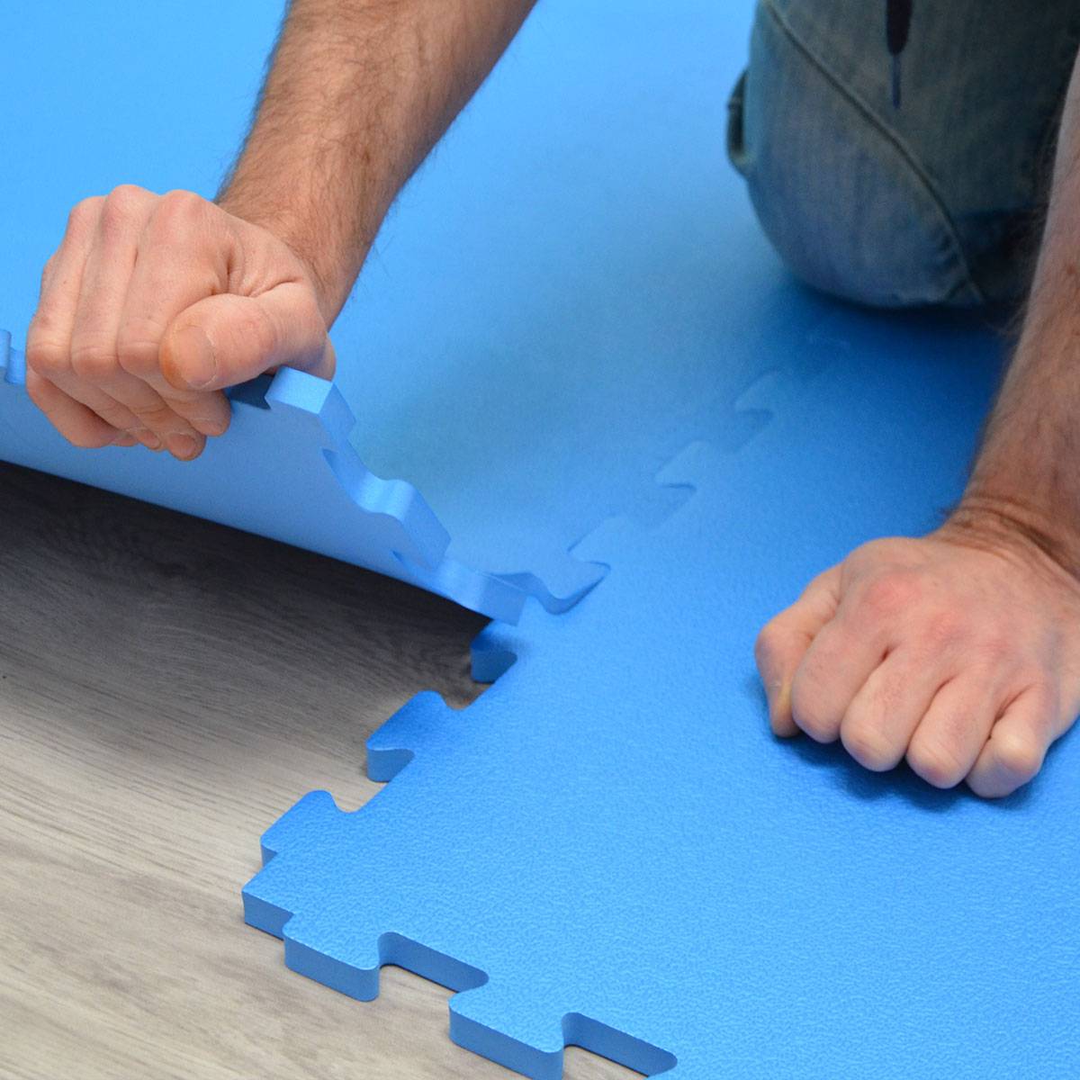 Trainingsmatte Puzzlematte Sportmatte 90x90x1,2cm Blau