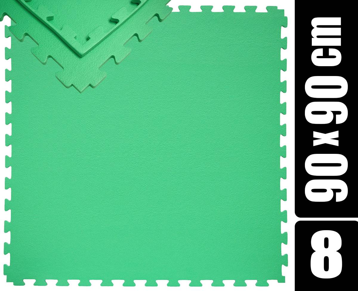 360x180 XL Trainingsmatte mit Rand - 8er Set 90x90 Bodenmatte