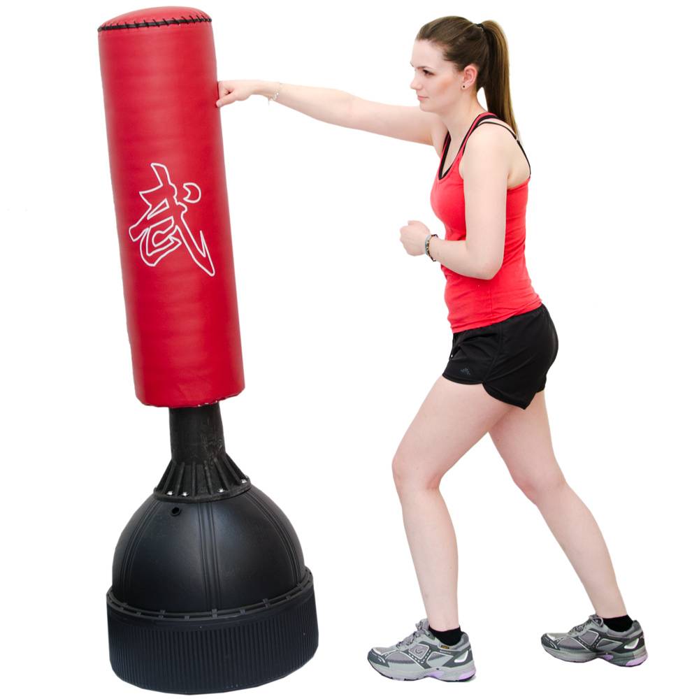 160 cm Standboxsack Box Punching Bag Standfuß PU Boxsack Stehend Boxständer Rot