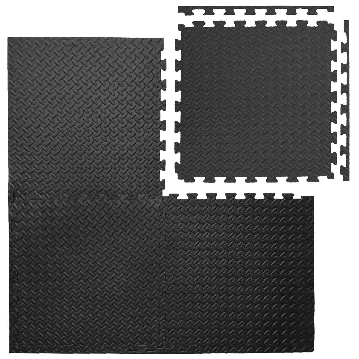 4er Set 2cm Bodenschutzmatten 63x63 cm Fitnessmatte mit Rand