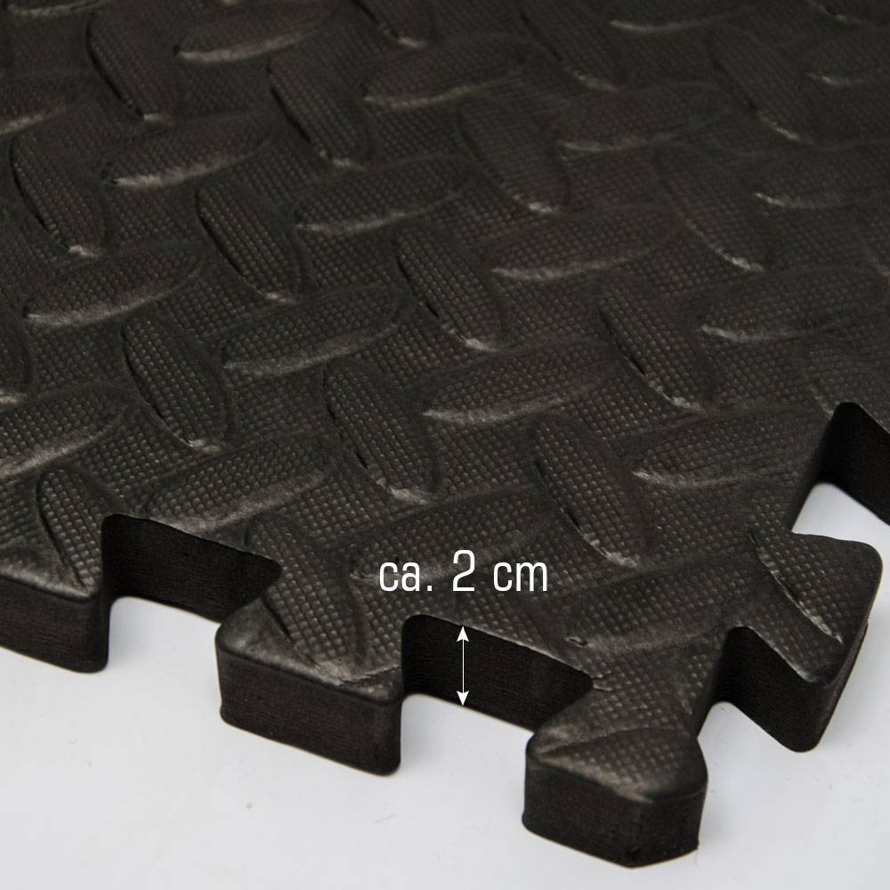 4er Set 2cm Bodenschutzmatten 63x63 cm Fitnessmatte mit Rand