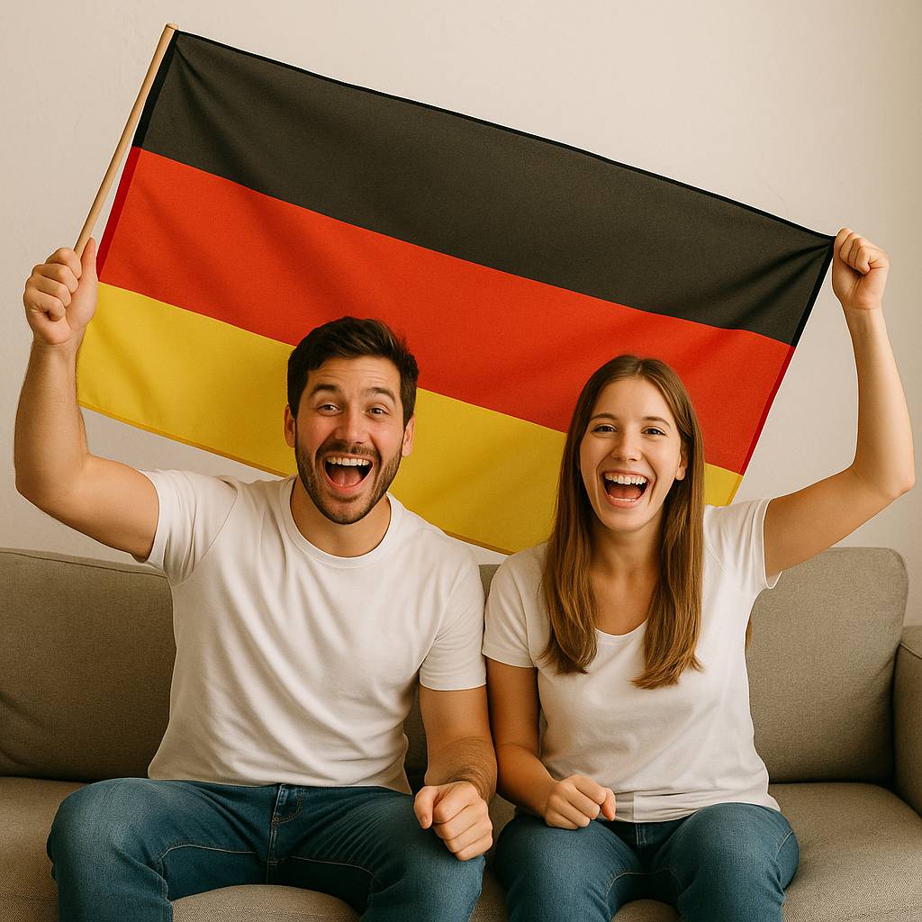 Deutschland-Flagge aus Polyester ~ 145 x 87 cm