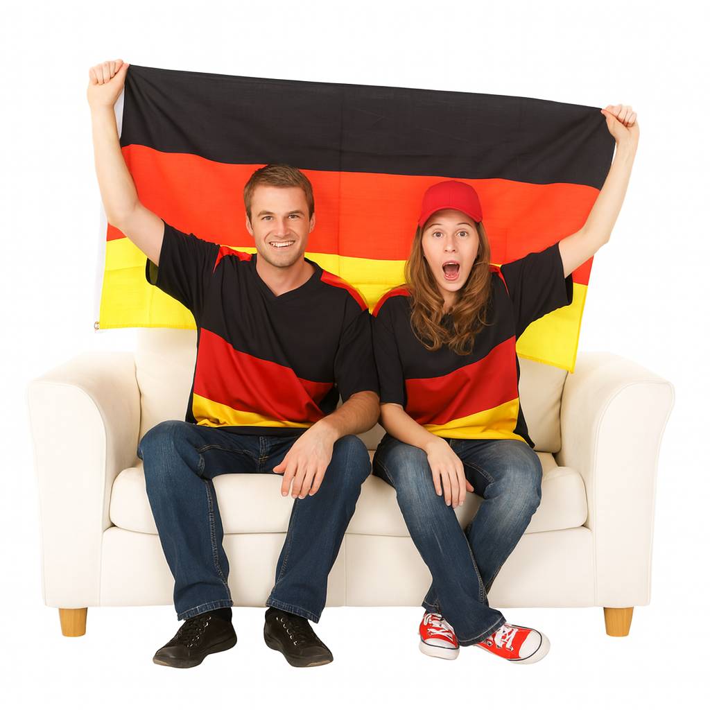 Deutschland-Flagge aus Polyester ~ 145 x 87 cm