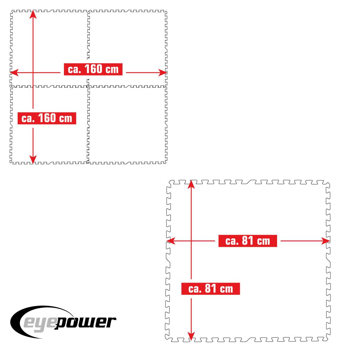 2,6 m² Poolunterlage - 4 EVA Matten 81x81 Pool Unterlage - Unterlegmatten Set