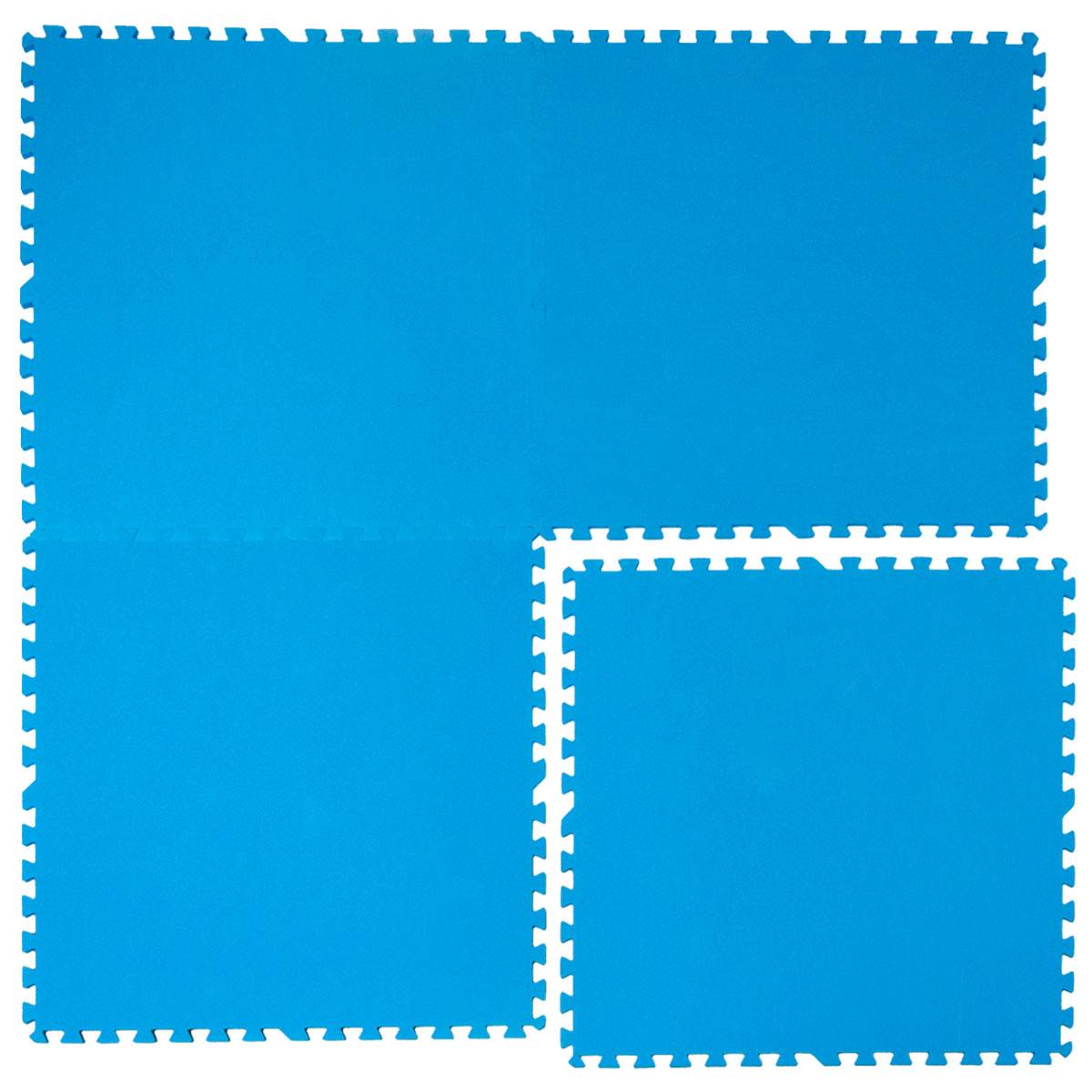 1cm DICKE Poolmatte 4er Set Bodenmatte 2,6qm Bodenfliesen Bodenfolie Unterlage für Pool Robustes erweiterbares Stecksystem Blau