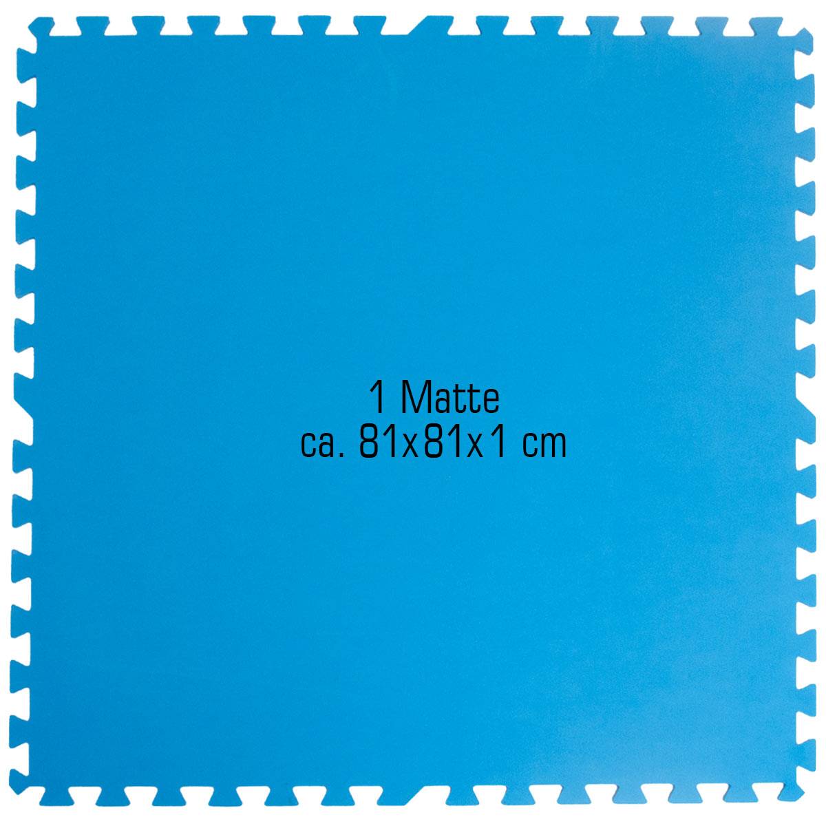 1cm DICKE Poolmatte 4er Set Bodenmatte 2,6qm Bodenfliesen Bodenfolie Unterlage für Pool Robustes erweiterbares Stecksystem Blau