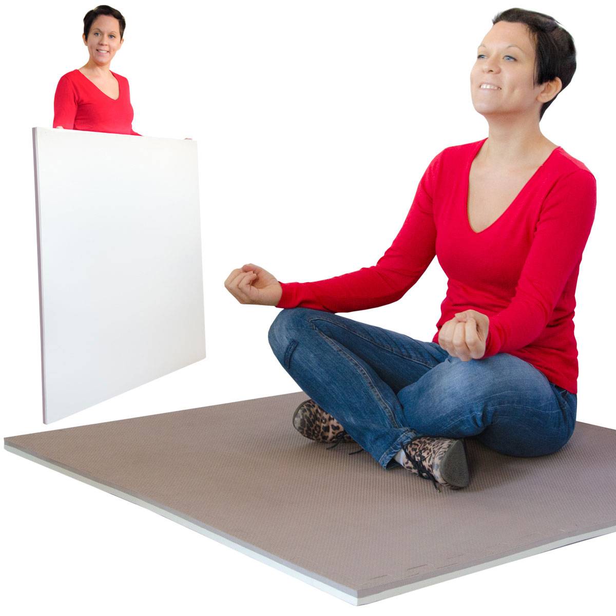 90x90cm XL Trainingsmatte - 25mm dicke Sportmatte mit Rand