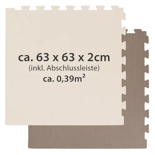 4 Bodenmatten 63x63cm - 2cm Fitnessmatte mit Rand 4 Bodenmatten 63x63cm - 2cm Fitnessmatte mit Rand