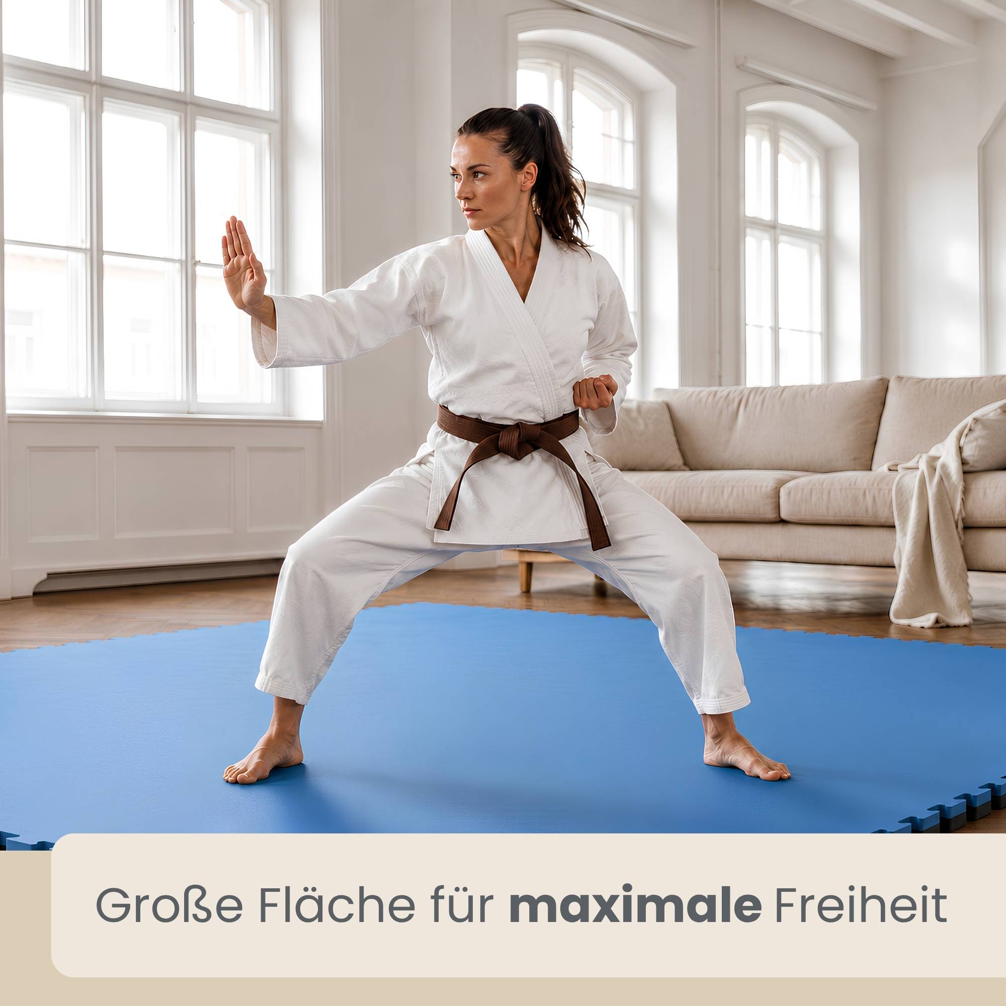 2er Set Kampfsportmatte 90x90cm - 4cm EVA Puzzlematte für Judo Karate MMA Sport