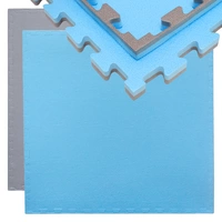 Trainingsmatte 90x90cm Bodenschutz-Matte 20mm dick Puzzlematte erweiterbar Grau Blau Trainingsmatte 90x90cm Bodenschutz-Matte 20mm dick Puzzlematte erweiterbar Grau Blau