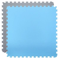 Trainingsmatte 90x90cm Bodenschutz-Matte 20mm dick Puzzlematte erweiterbar Grau Blau Trainingsmatte 90x90cm Bodenschutz-Matte 20mm dick Puzzlematte erweiterbar Grau Blau