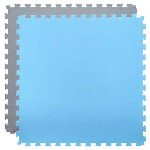 Trainingsmatte 90x90cm Bodenschutz-Matte 20mm dick Puzzlematte erweiterbar Grau Blau Trainingsmatte 90x90cm Bodenschutz-Matte 20mm dick Puzzlematte erweiterbar Grau Blau