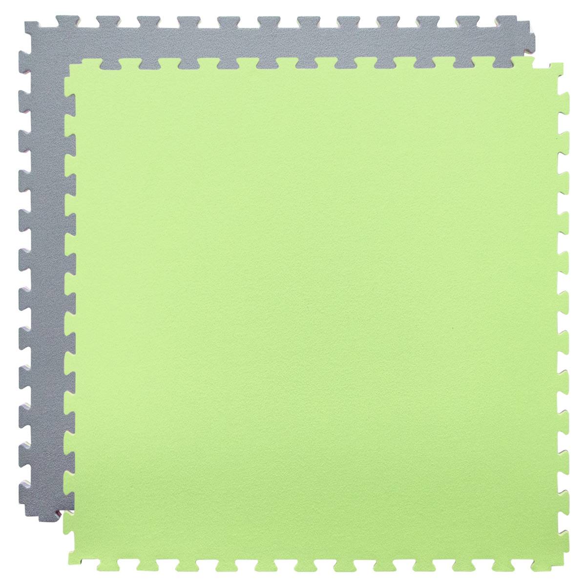 Trainingsmatte 90x90cm Bodenschutz-Matte 20mm dick Puzzlematte erweiterbar Grau Grün