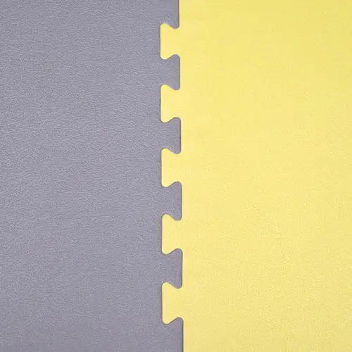 Trainingsmatte 90x90cm Bodenschutz-Matte 20mm dick Puzzlematte erweiterbar Grau Gelb Trainingsmatte 90x90cm Bodenschutz-Matte 20mm dick Puzzlematte erweiterbar Grau Gelb