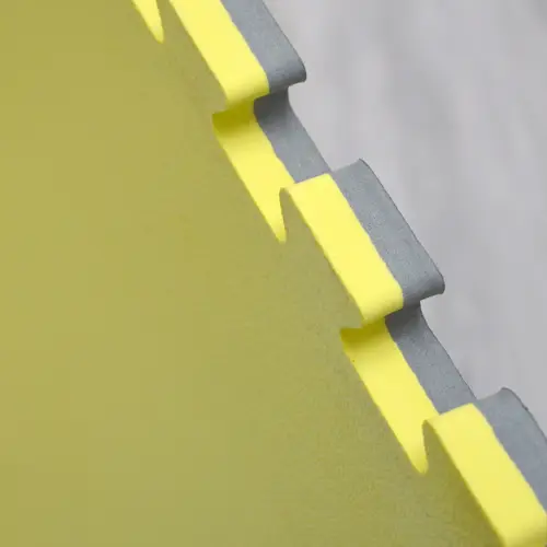 Trainingsmatte 90x90cm Bodenschutz-Matte 20mm dick Puzzlematte erweiterbar Grau Gelb Trainingsmatte 90x90cm Bodenschutz-Matte 20mm dick Puzzlematte erweiterbar Grau Gelb
