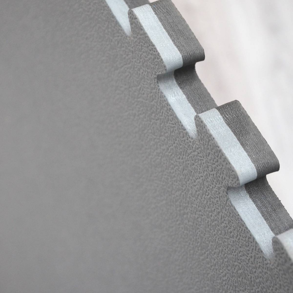 Trainingsmatte 90x90cm Bodenschutz-Matte 20mm dick Puzzlematte erweiterbar Grau Schwarz