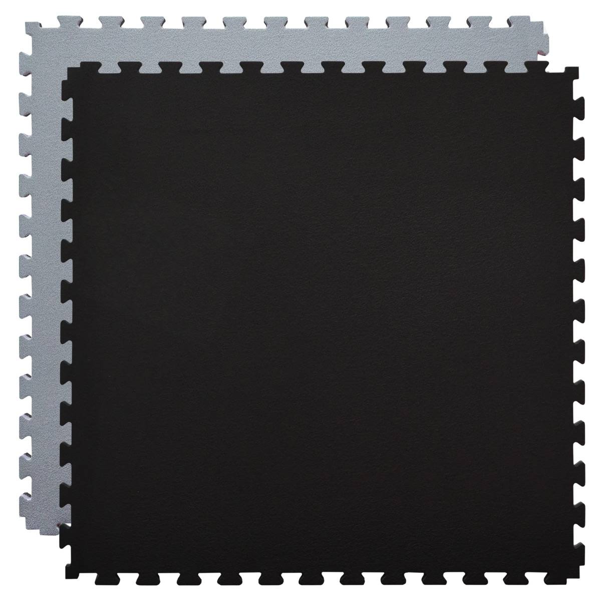 Trainingsmatte 90x90cm Bodenschutz-Matte 20mm dick Puzzlematte erweiterbar Grau Schwarz