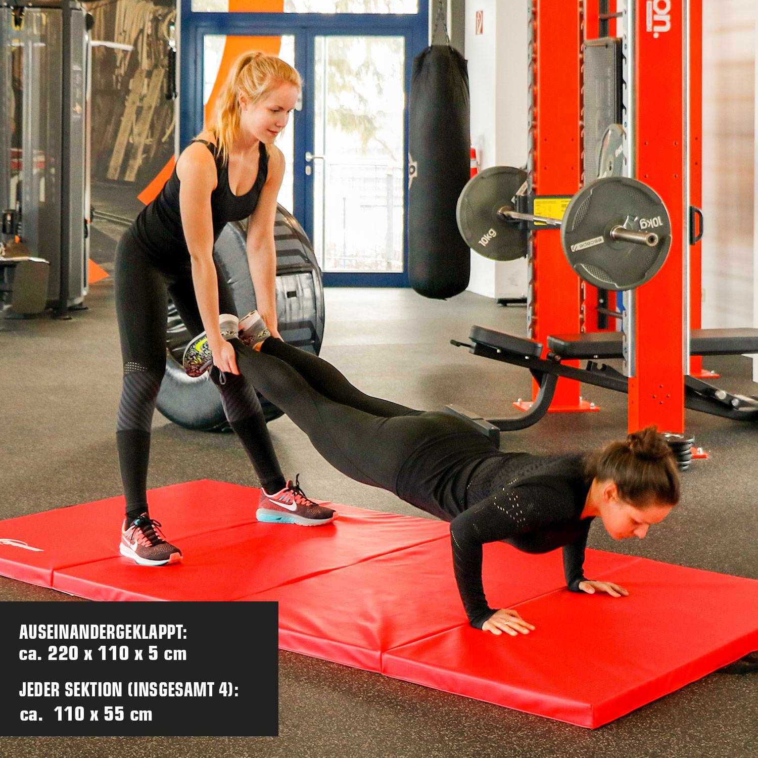 XXL Weichbodenmatte 220x110x5cm - Faltbare Turnmatte