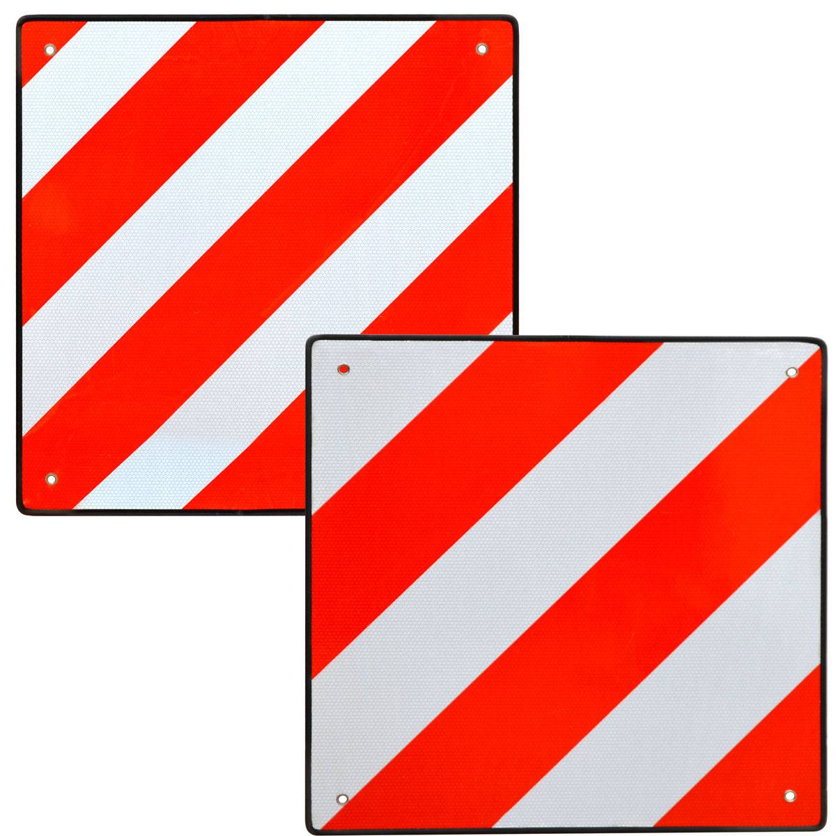 Warntafel Italien Spanien B-Ware 50x50cm Aluminium Reflektor Warnschild Rot Weiß