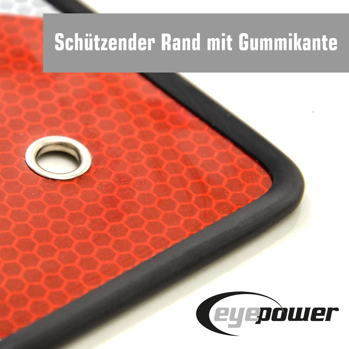 Warntafel Italien Spanien B-Ware 50x50cm Aluminium Reflektor Warnschild Rot Weiß