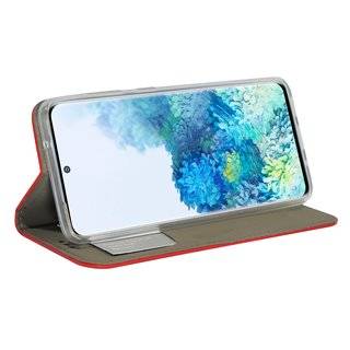 Buch Tasche "Smart" kompatibel mit SAMSUNG GALAXY S20 ( G980F ) Handy Hülle Etui Brieftasche Schutzhülle mit Standfunktion, Kartenfach Rot