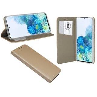 Buch Tasche "Smart" kompatibel mit SAMSUNG GALAXY S20 ( G980F ) Handy Hülle Etui Brieftasche Schutzhülle mit Standfunktion, Kartenfach Gold