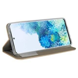 Buch Tasche "Smart" kompatibel mit SAMSUNG GALAXY S20 ( G980F ) Handy Hülle Etui Brieftasche Schutzhülle mit Standfunktion, Kartenfach Gold