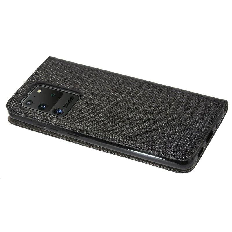 Buch Tasche Smart für SAMSUNG GALAXY S20 ULTRA G988B Handy Hülle Etui Brieftasche Schutzhülle mit Standfunktion, Kartenfach Schwarz