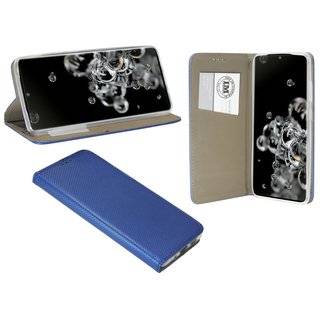 Buch Tasche "Smart" kompatibel mit SAMSUNG GALAXY S20 ULTRA ( G988B ) Handy Hülle Etui Brieftasche Schutzhülle mit Standfunktion, Kartenfach Blau