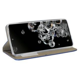 Buch Tasche "Smart" kompatibel mit SAMSUNG GALAXY S20 ULTRA ( G988B ) Handy Hülle Etui Brieftasche Schutzhülle mit Standfunktion, Kartenfach Blau
