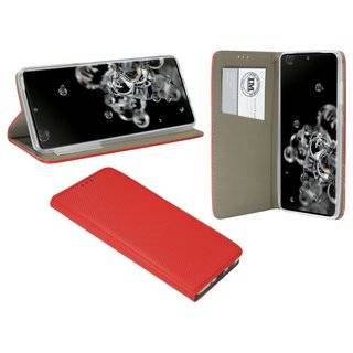 Buch Tasche "Smart" kompatibel mit SAMSUNG GALAXY S20 ULTRA ( G988B ) Handy Hülle Etui Brieftasche Schutzhülle mit Standfunktion, Kartenfach Rot