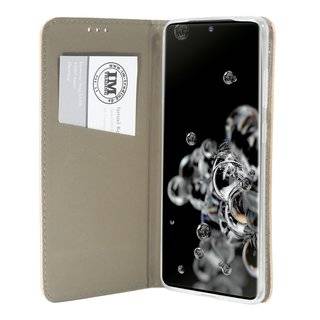 Buch Tasche "Smart" kompatibel mit SAMSUNG GALAXY S20 ULTRA ( G988B ) Handy Hülle Etui Brieftasche Schutzhülle mit Standfunktion, Kartenfach Gold