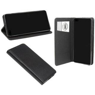 Buch Tasche "Smart" kompatibel mit Huawei P40 Handy Hülle Etui Brieftasche Schutzhülle mit Standfunktion, Kartenfach Schwarz