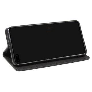 Buch Tasche "Smart" kompatibel mit Huawei P40 Handy Hülle Etui Brieftasche Schutzhülle mit Standfunktion, Kartenfach Schwarz