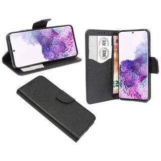 Buch Tasche "Fancy" kompatibel mit SAMSUNG GALAXY S20 (G980F) Handy Hülle Etui Brieftasche Schutzhülle mit Standfunktion, Kartenfach Schwarz